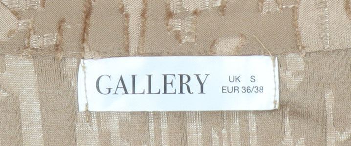 Gallery Women’s Beige V-Neck Tunic Blouse Long Sleeve Size S