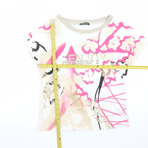 Frank Walder Womens Multicoloured Short Sleeve Sequin Viscose T-Shirt Size 14