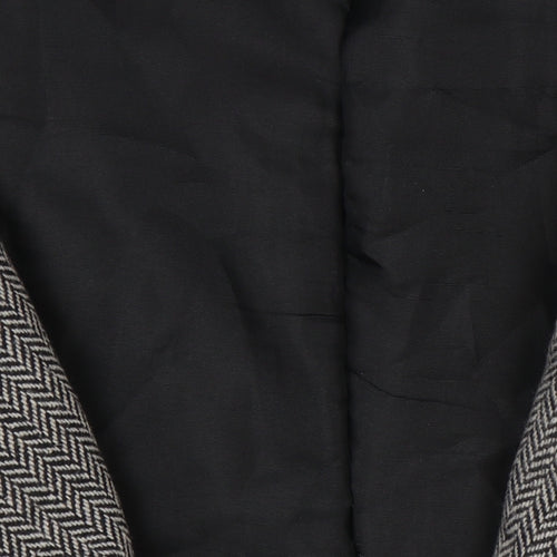 Jasper Conran Men's Grey Wool Blend Herringbone Mid-Length Jacket M