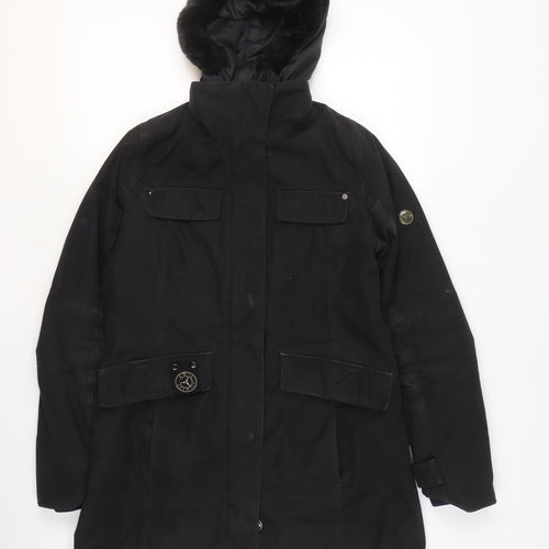 Sailors & Brides Men's Black Parka Coat S Hooded Lined Winter Jacket