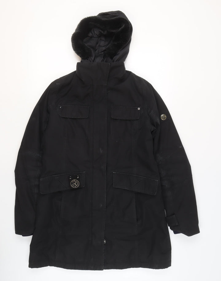 Sailors & Brides Men's Black Parka Coat S Hooded Lined Winter Jacket