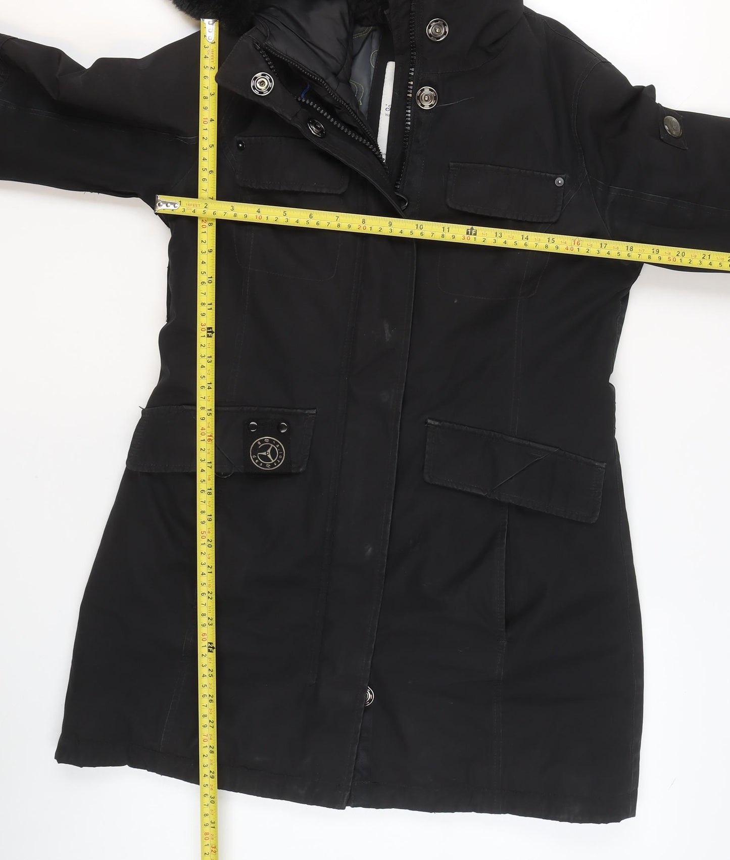 Sailors & Brides Men's Black Parka Coat S Hooded Lined Winter Jacket