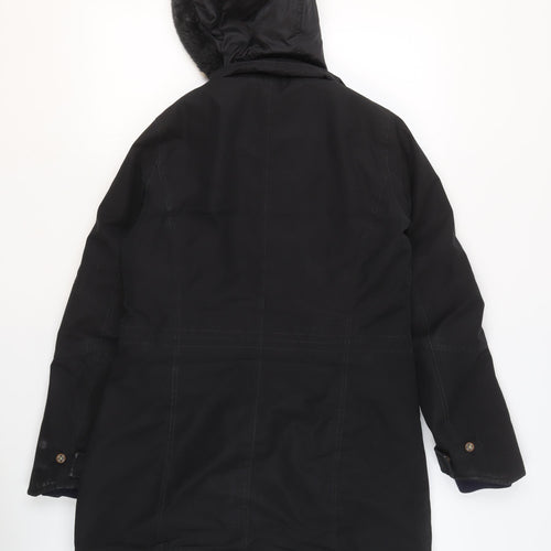 Sailors & Brides Men's Black Parka Coat S Hooded Lined Winter Jacket