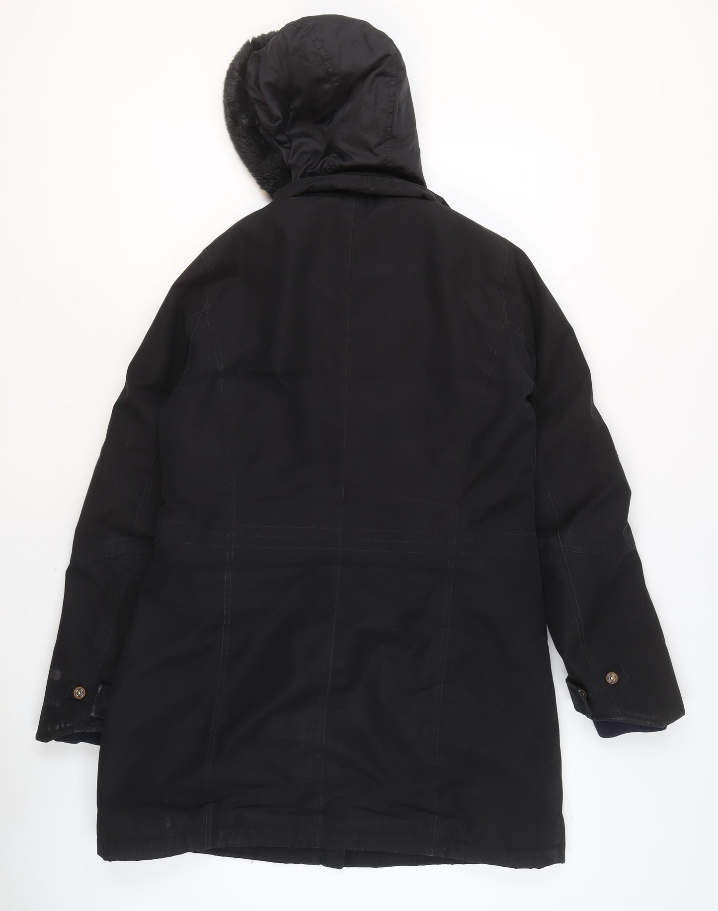 Sailors & Brides Men's Black Parka Coat S Hooded Lined Winter Jacket