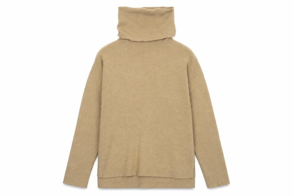 Front view of H&M Women’s Beige Roll Neck jumper XS