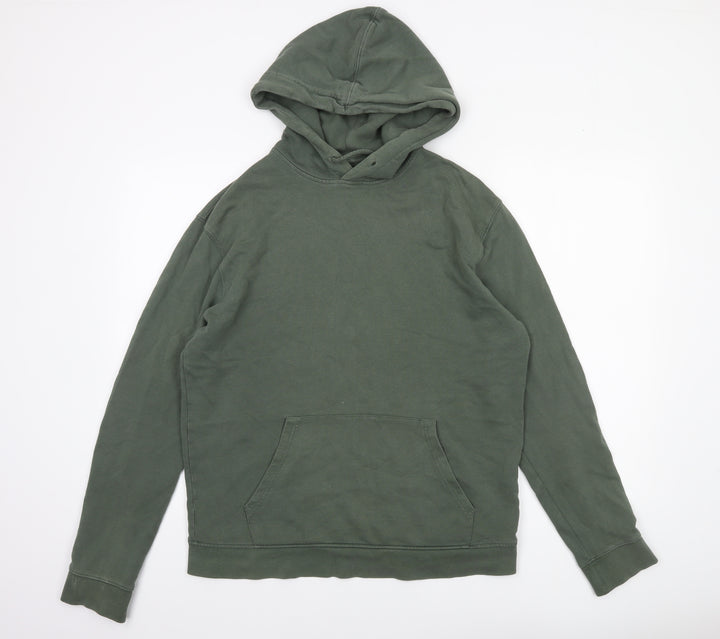 Topman Men’s Green Pullover Hoodie Size S Cotton Blend