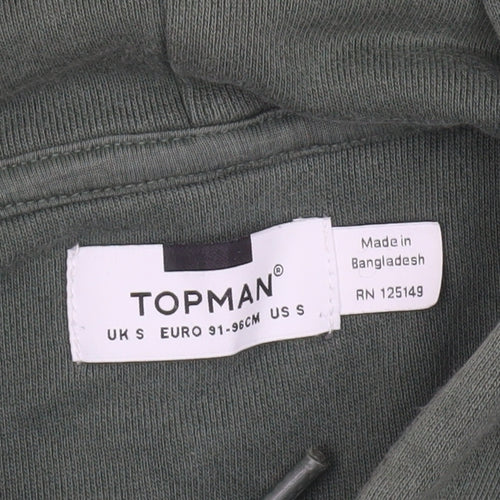 Topman Men’s Green Pullover Hoodie Size S Cotton Blend