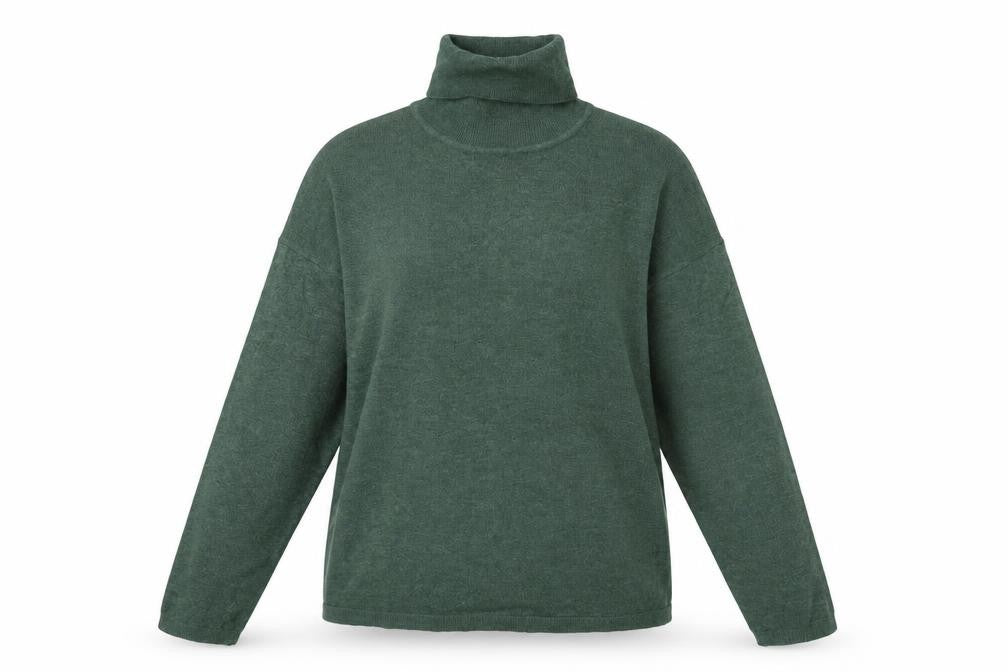 Front view of Primark Women Green XS Roll Neck Knit Jumper