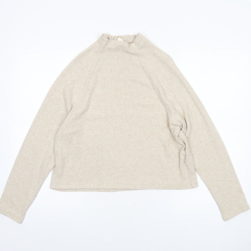 H&M Women’s Beige Mock Neck Knit Pullover Jumper XS