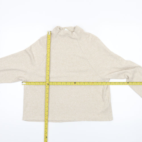 H&M Women’s Beige Mock Neck Knit Pullover Jumper XS