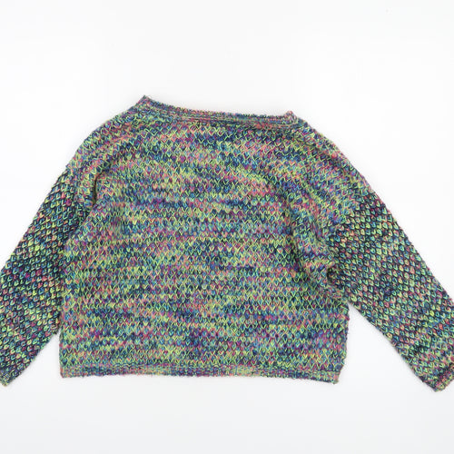 Topshop Women’s Multicoloured Chunky Knit Crew Neck Jumper Size 8