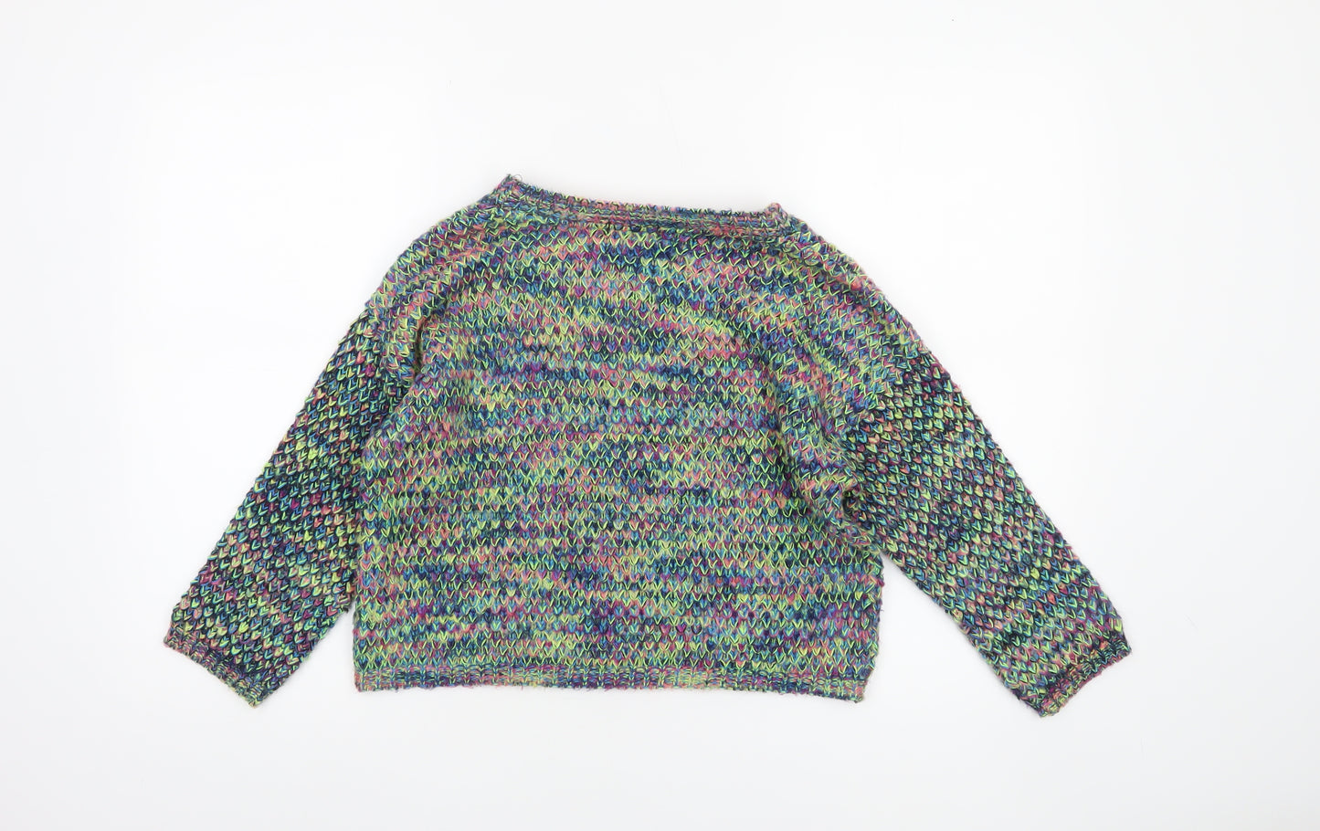 Topshop Women’s Multicoloured Chunky Knit Crew Neck Jumper Size 8