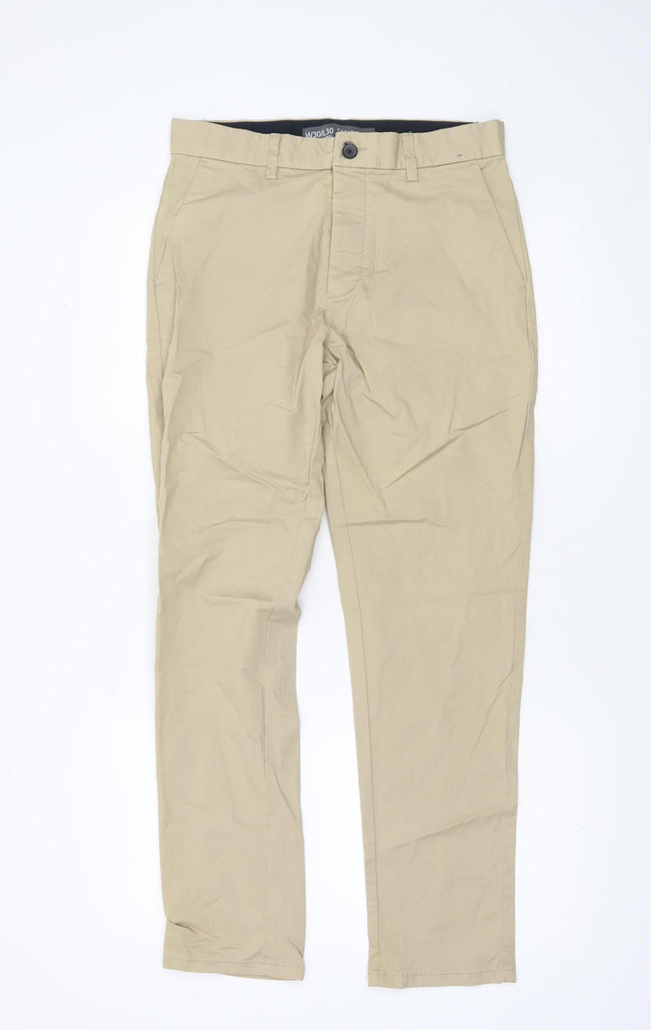 Denim Co Men Beige Slim Fit Stretch Chino Trousers W30 L30