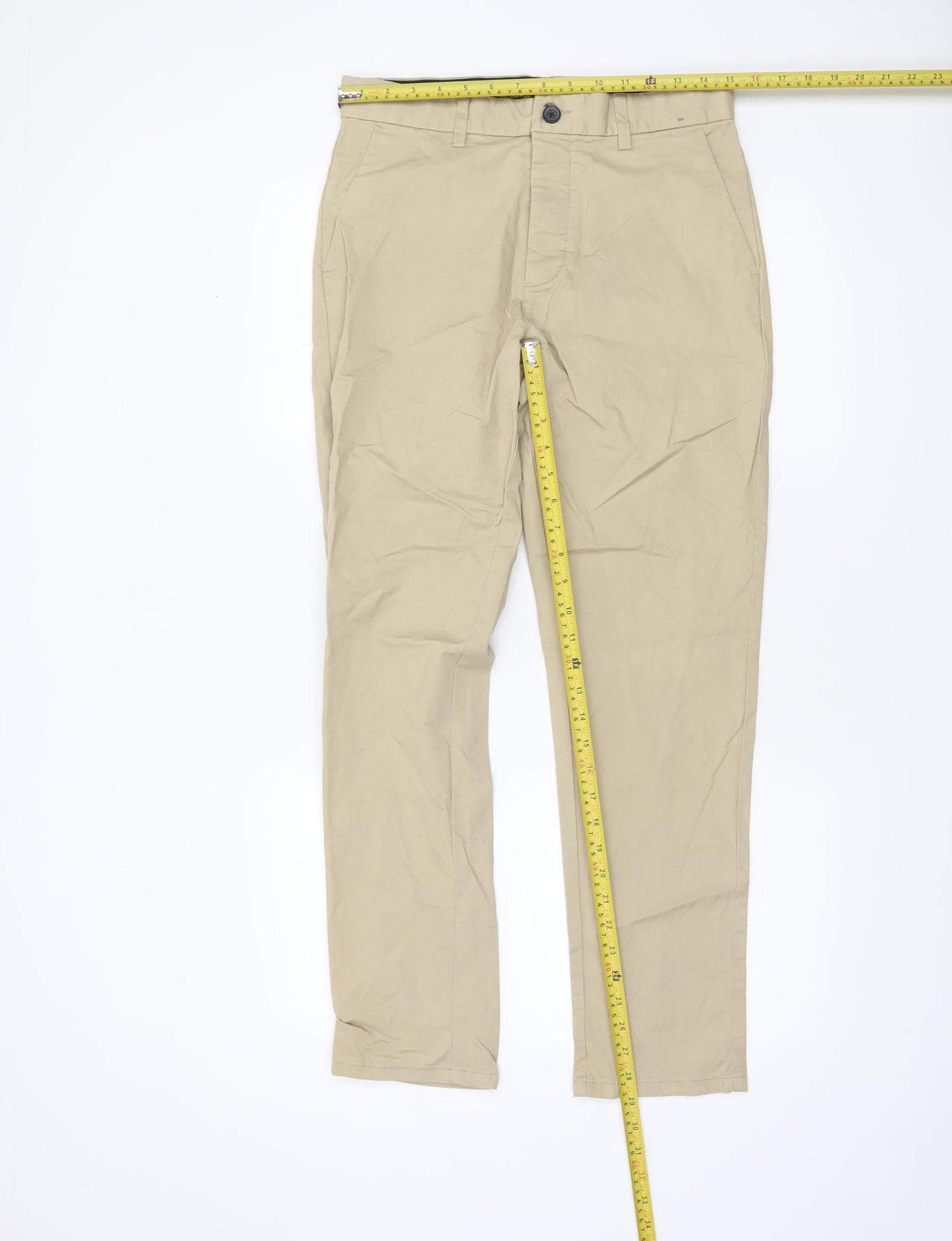 Denim Co Men Beige Slim Fit Stretch Chino Trousers W30 L30