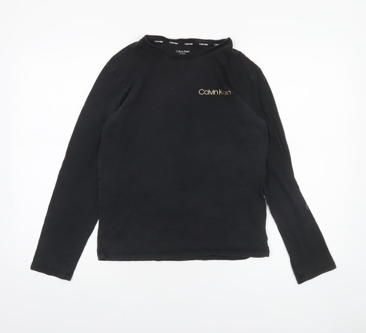 Calvin Klein Boys Black Long Sleeve Crew Neck T-Shirt 14-16 Years