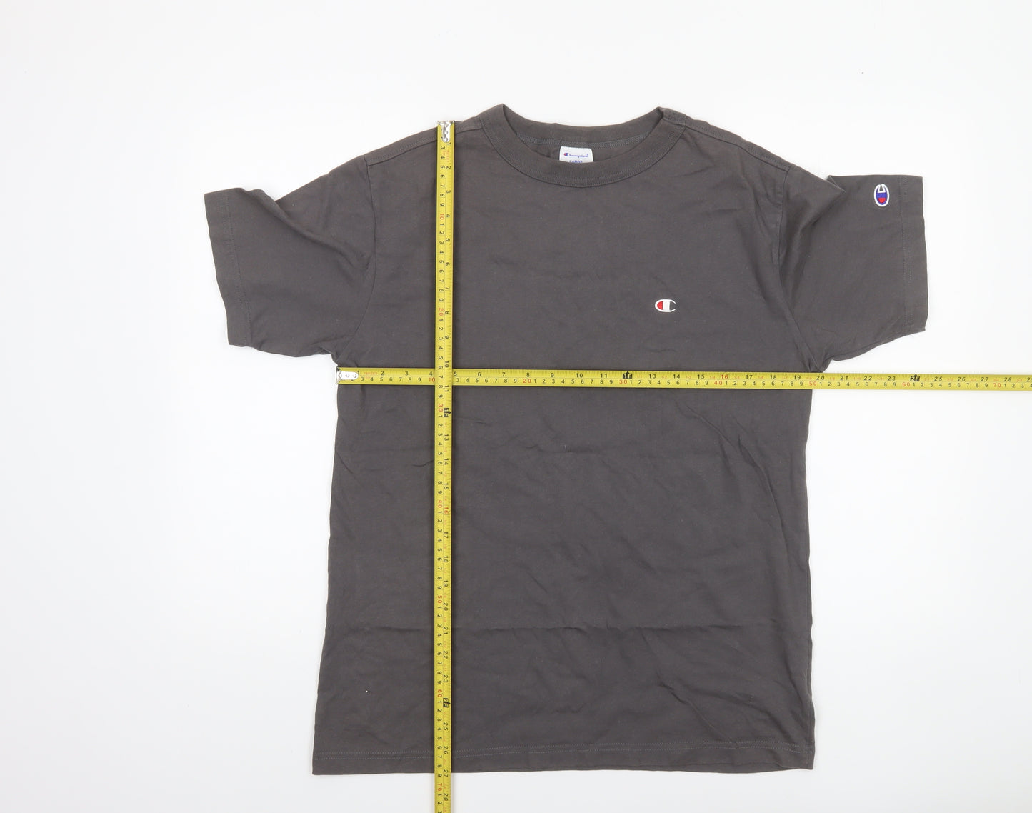 Champion Men's Grey Large Crew Neck Short Sleeve T-Shirt