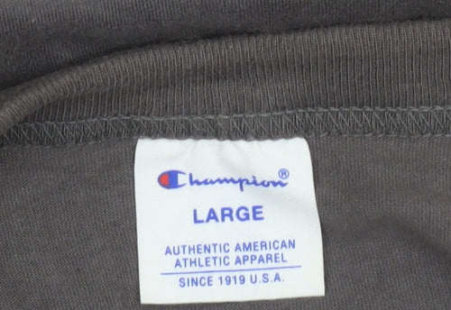 Champion Men's Grey Large Crew Neck Short Sleeve T-Shirt