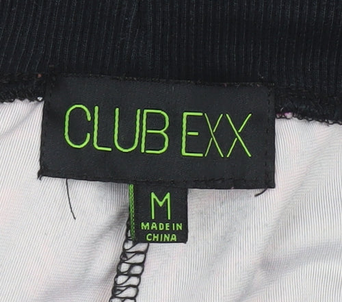 Club Exx Women’s Black Pink Graphic Velour Sweatpants M
