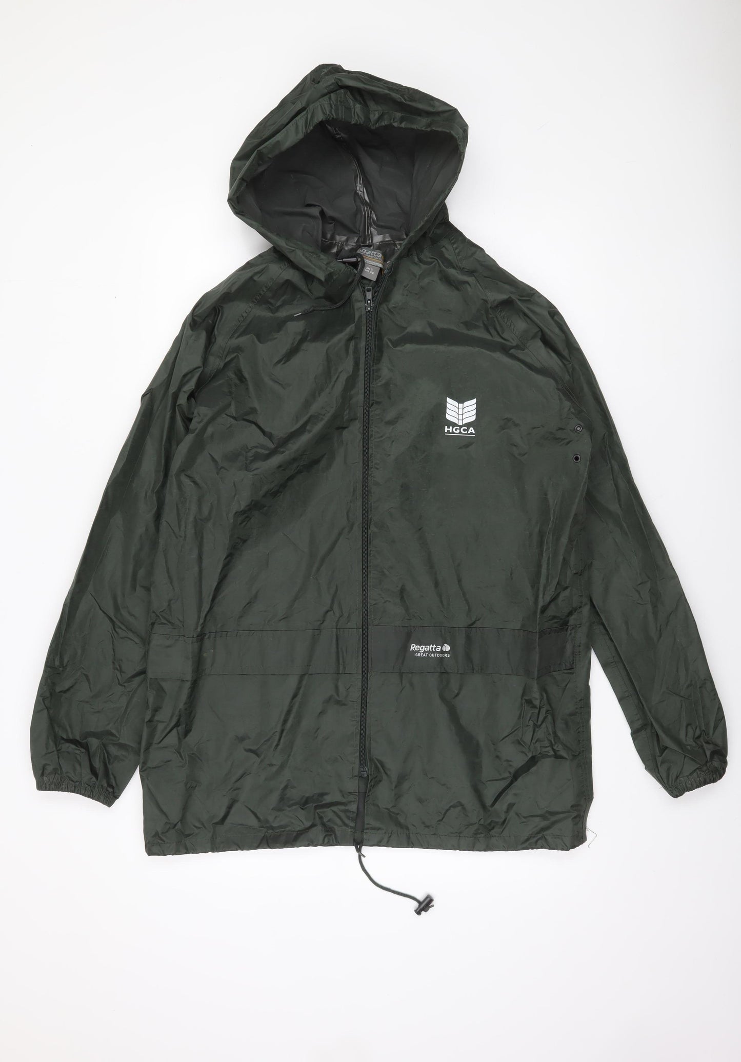 Regatta Men's Green Hooded Windbreaker Jacket Size S