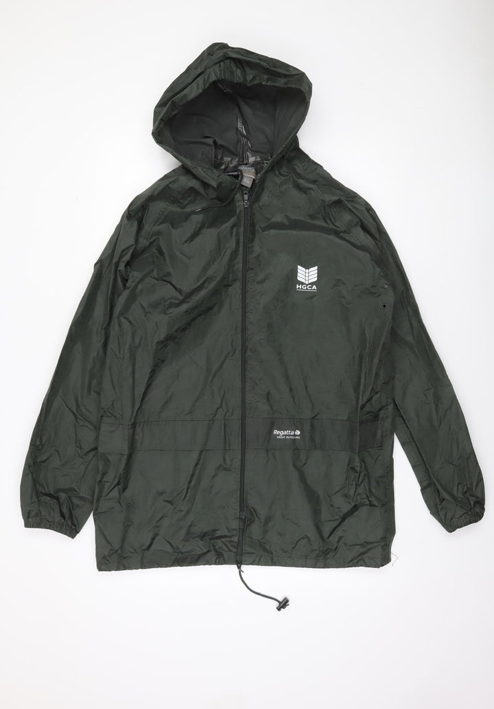Regatta Men's Green Hooded Windbreaker Jacket Size S