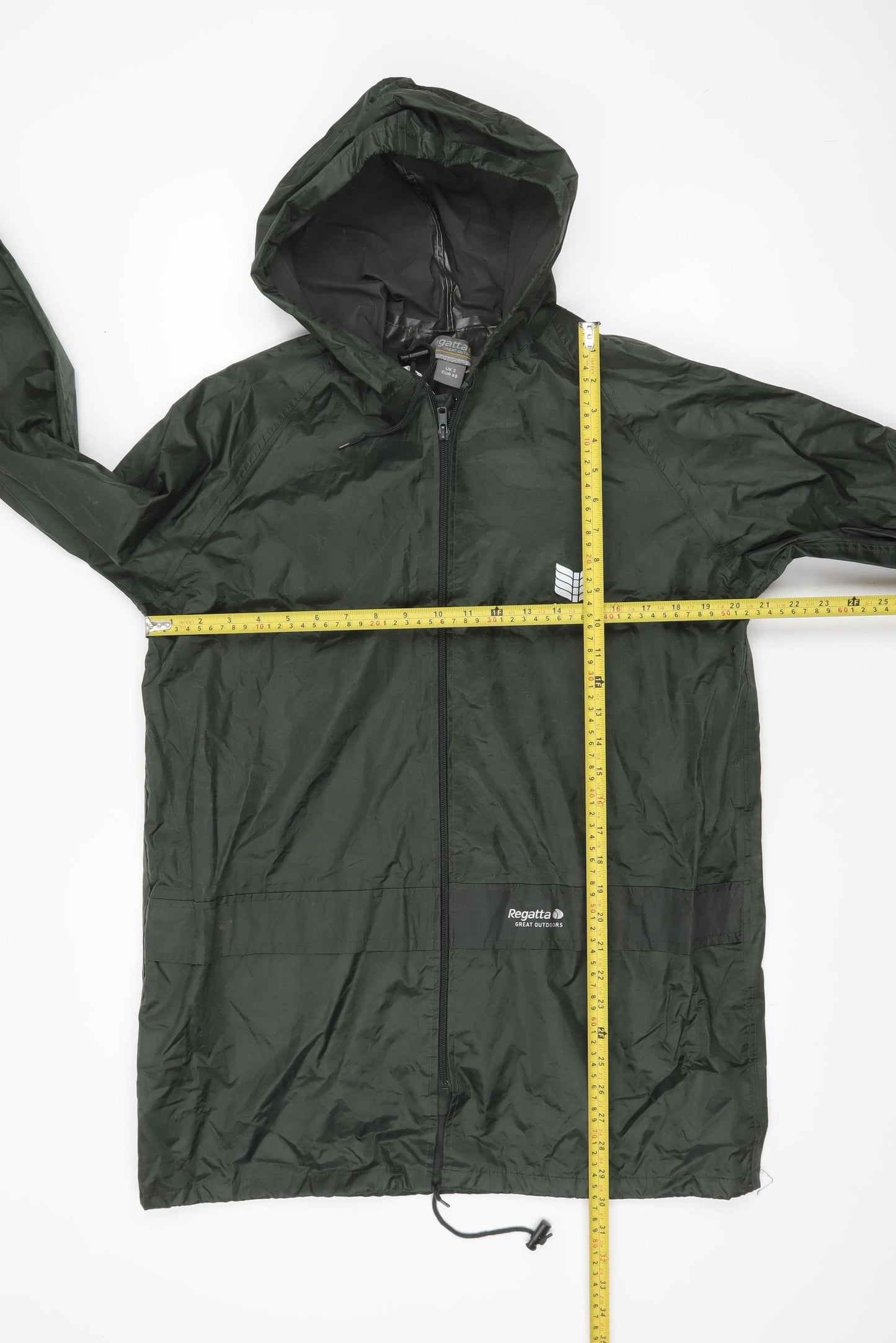 Regatta Men's Green Hooded Windbreaker Jacket Size S
