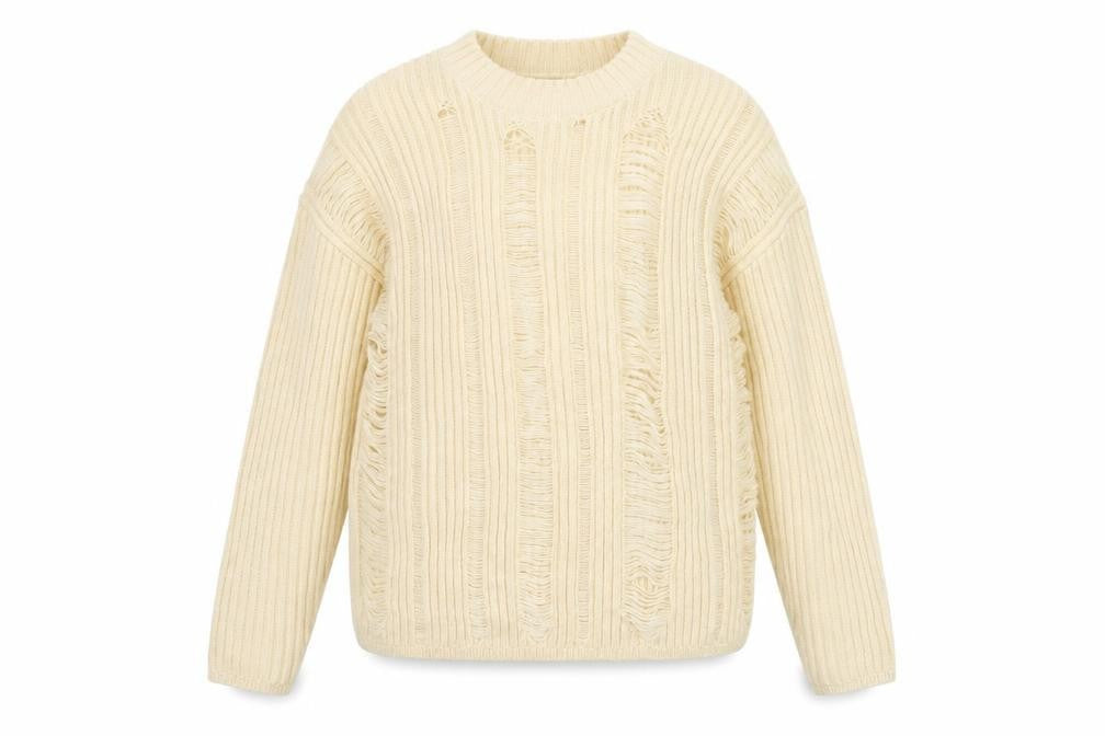 ASOS DESIGN Women’s Beige Chunky Knit Crew Neck Jumper Size 4