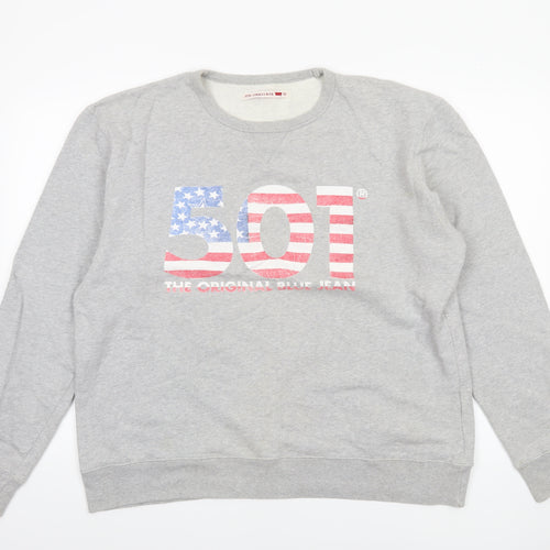 Levi Strauss & Co. Mens Grey 501 Graphic Pullover Sweatshirt XL
