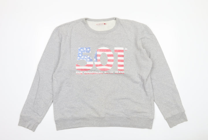 Levi Strauss & Co. Mens Grey 501 Graphic Pullover Sweatshirt XL
