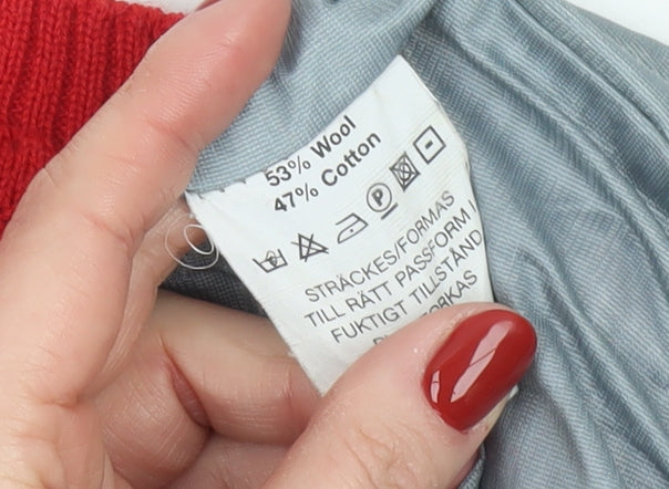 Oscar Jacobson Men's Red Wool Blend V-Neck Golf Vest L