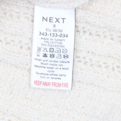 Next Women's Beige Collared Knit Cardigan Size S