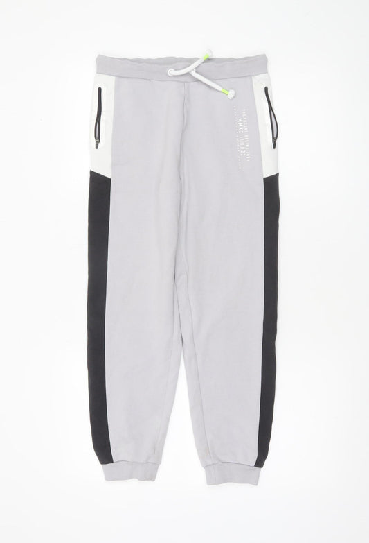 Marks and Spencer Boys Grey Jogger Trousers 11-12 Years Side Stripe