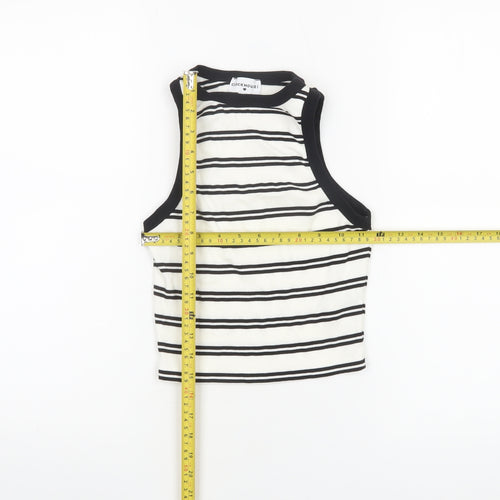 Clockhouse Women’s White Striped Cropped Tank Top XS