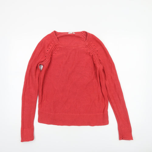 GAP Women's Red Cotton Knit Crew Neck Jumper Size S