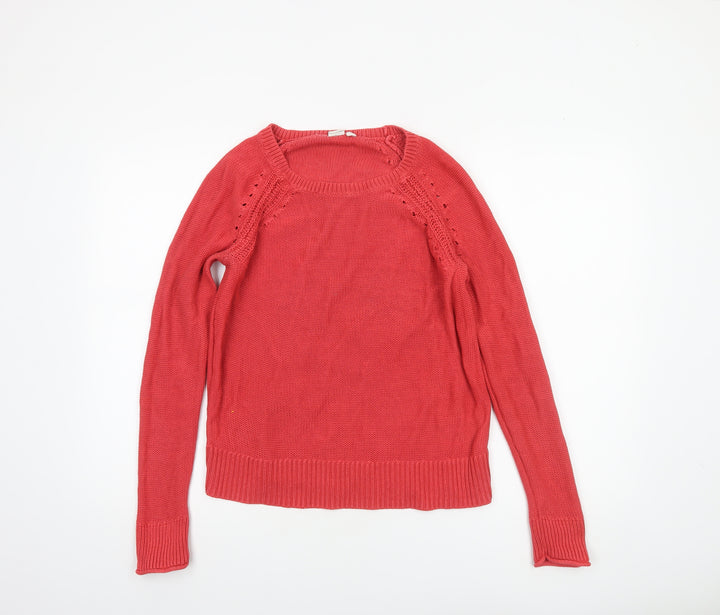 GAP Women's Red Cotton Knit Crew Neck Jumper Size S