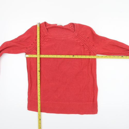 GAP Women's Red Cotton Knit Crew Neck Jumper Size S