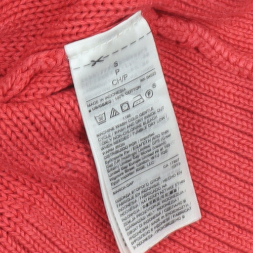 GAP Women's Red Cotton Knit Crew Neck Jumper Size S