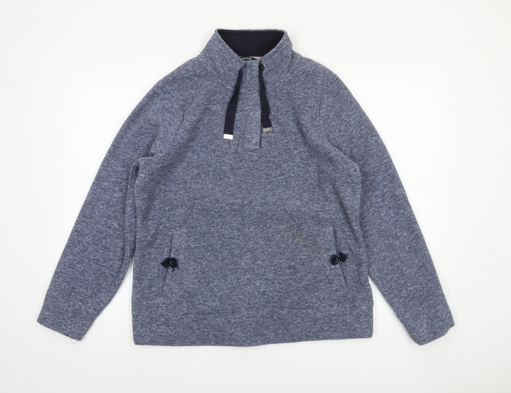 Maine New England Women Blue 1/4 Zip Pullover Sweatshirt Size 14