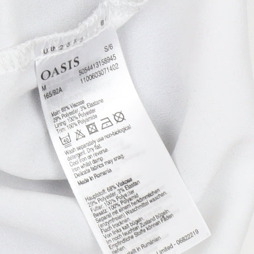 Oasis Women's Grey Lace Trim Knit Tunic Blouse Size 10