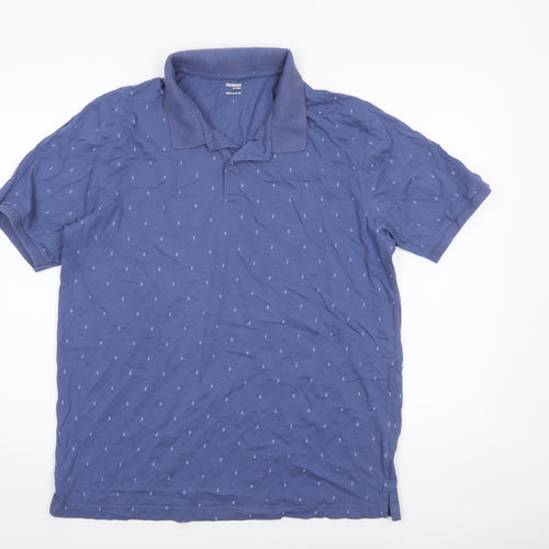 Dunnes Stores Men's Blue Cotton Regular Fit Polo Shirt Size L