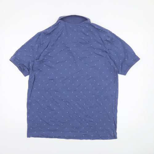 Dunnes Stores Men's Blue Cotton Regular Fit Polo Shirt Size L