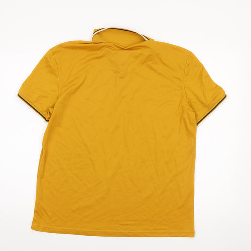 Manfinity Men's Yellow Short Sleeve Polo Shirt L Regular Fit
