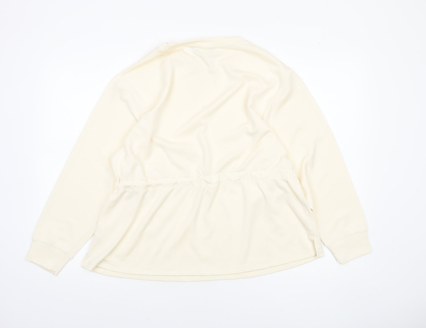 F&F Women’s Ivory Long Sleeve Tunic Top UK 12 Drawstring Detail