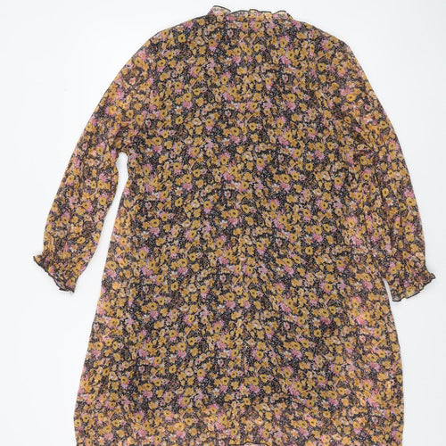 Zara Womens Multicoloured Floral A-Line Knee Length Dress Size 12
