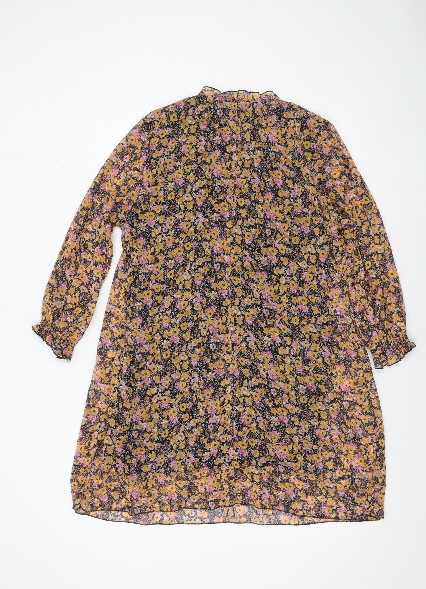 Zara Womens Multicoloured Floral A-Line Knee Length Dress Size 12