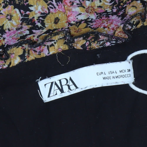Zara Womens Multicoloured Floral A-Line Knee Length Dress Size 12