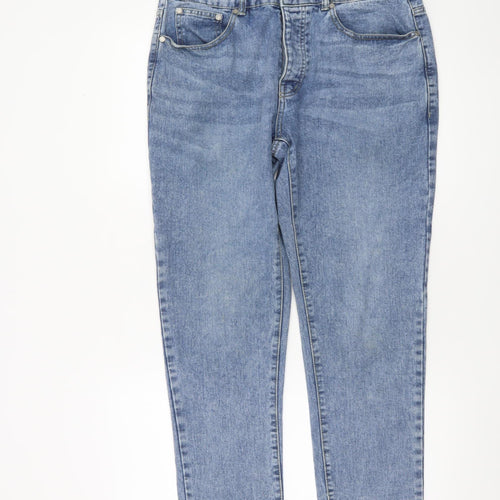 boohooMAN Men’s Blue 32L Straight Fit Denim Jeans