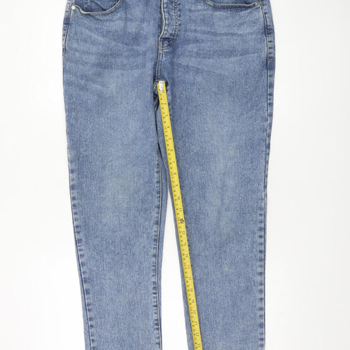 boohooMAN Men’s Blue 32L Straight Fit Denim Jeans