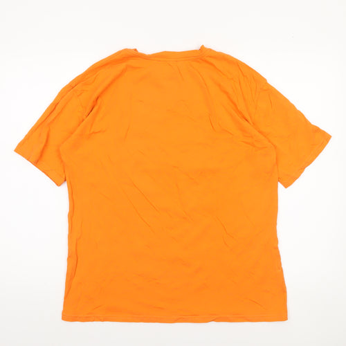 Destiny Mens Orange Rick and Morty Graphic Short Sleeve T-Shirt L