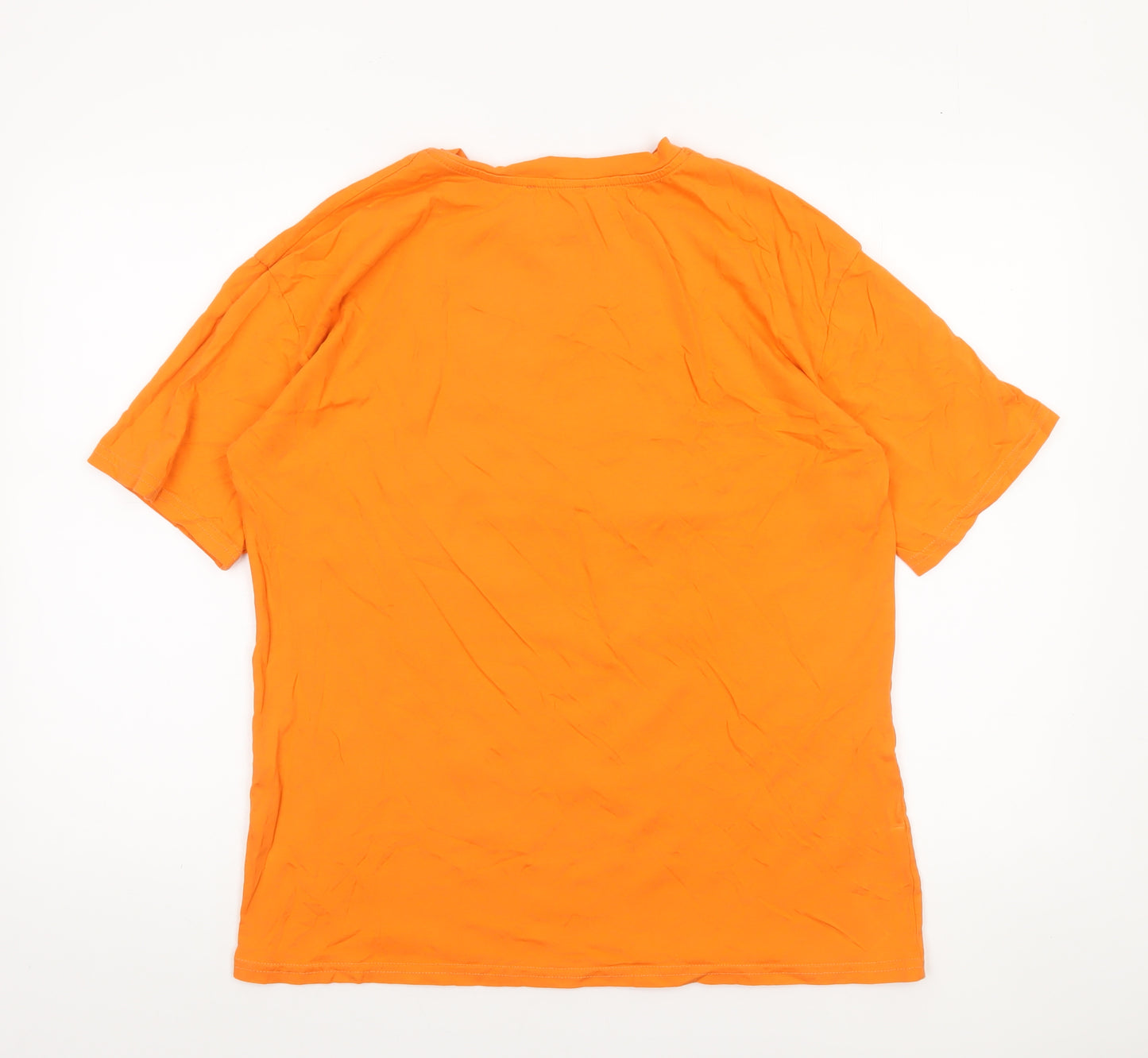 Destiny Mens Orange Rick and Morty Graphic Short Sleeve T-Shirt L