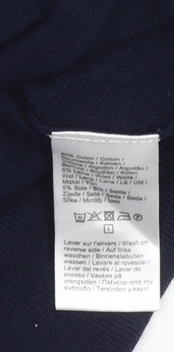 Lacoste Men's Blue V-Neck Cotton Wool Silk Jumper XL